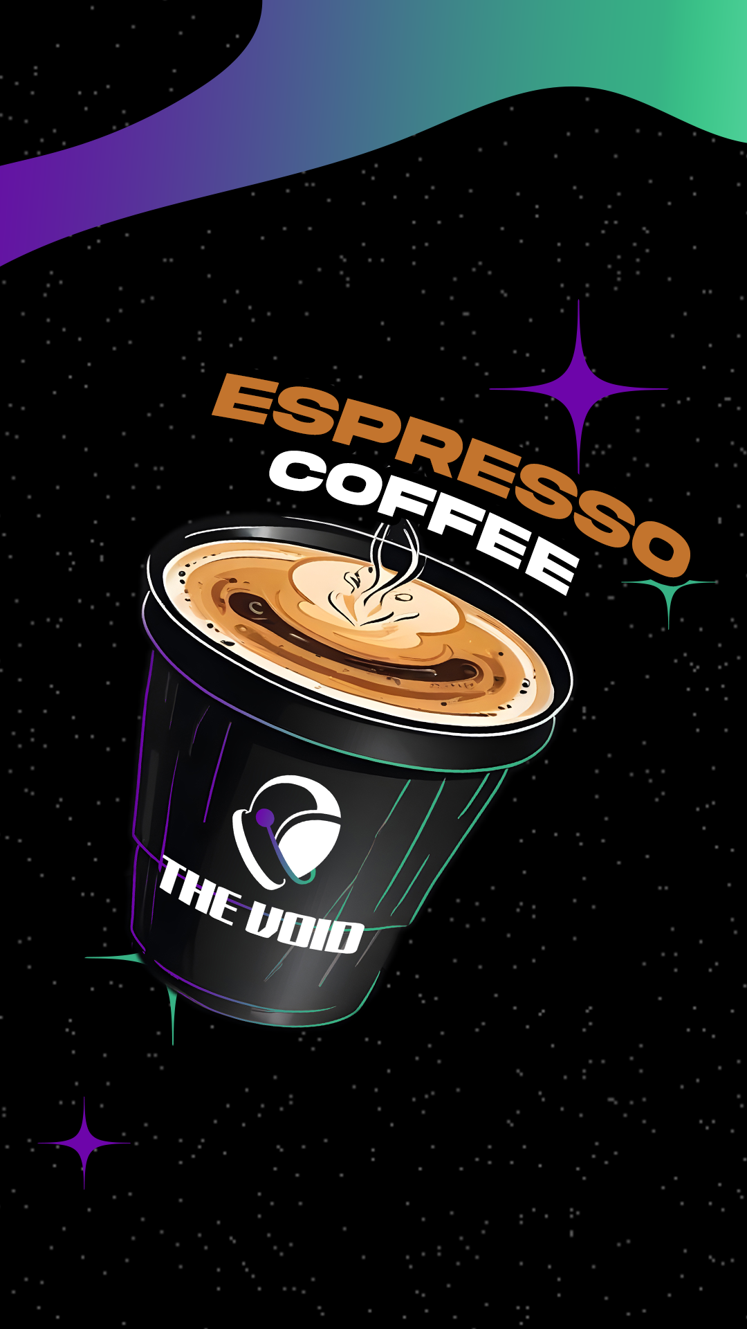 Official THE VOID espresso menu artwork