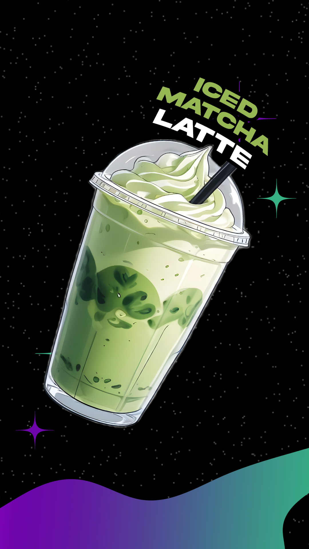 Official THE VOID iced matcha menu artwork
